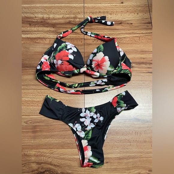 Floral Draped Bikini Bottom Set - Picture 1 of 10